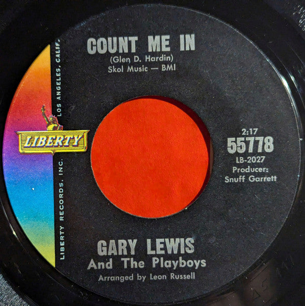 Gary Lewis & The Playboys - Count Me In / Little Miss Go-Go (7", 45 RPM, Styrene) (Very Good (VG))