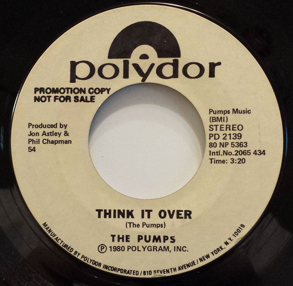 The Pumps - Think It Over (7", 45 RPM, Single, Promo) (Very Good (VG))