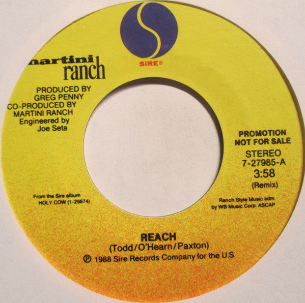 Martini Ranch - Reach (7", Promo) (Very Good (VG))