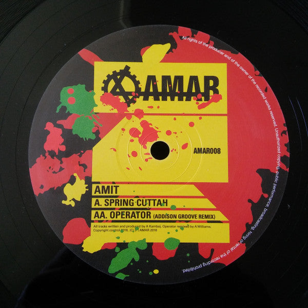 Amit - Spring Cuttah / Operator (Addison Groove Remix) (10", 45 RPM) (Very Good Plus (VG+))