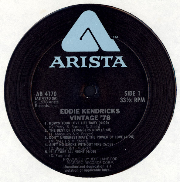 Eddie Kendricks - Vintage '78 (LP, Album) (Very Good Plus (VG+))