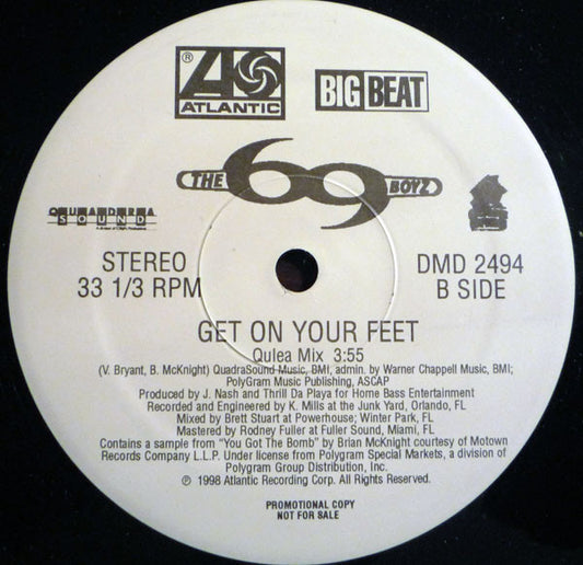69 Boyz, Lana - Get On Your Feet (Remixes) (12", 33 ⅓ RPM, Promo) (Very Good (VG))