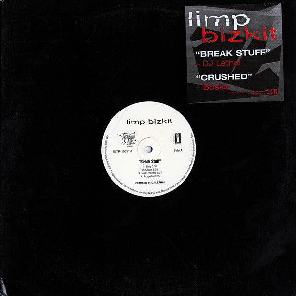 Limp Bizkit - Break Stuff / Crushed (12", 33 ⅓ RPM, Promo) (Very Good Plus (VG+))