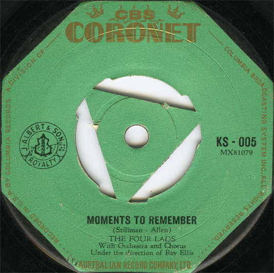 The Four Lads - Moments To Remember (7", 45 RPM, Single) (Good Plus (G+))