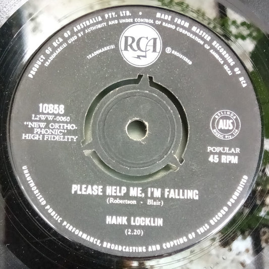 Hank Locklin - Please Help Me, I'm Falling (7", Single, 45 RPM) (Good Plus (G+))