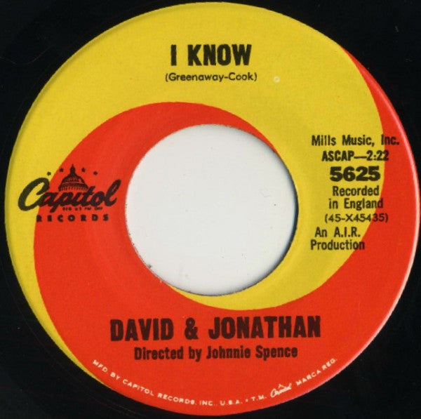 David & Jonathan - Speak Her Name (7", 45 RPM) (Very Good (VG))