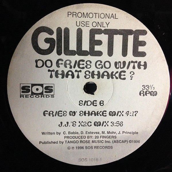 Gillette - Do Fries Go With That Shake? (12", 33 ⅓ RPM, Promo) (Very Good Plus (VG+))