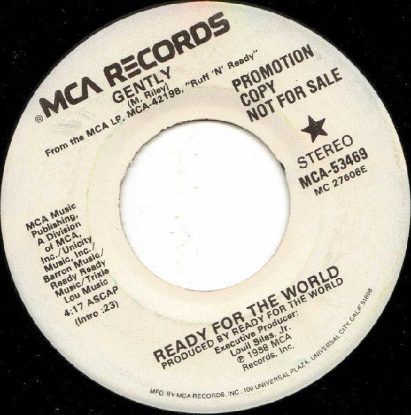 Ready For The World - Gently (7", Promo, 45 RPM, Single, Stereo) (Very Good (VG))