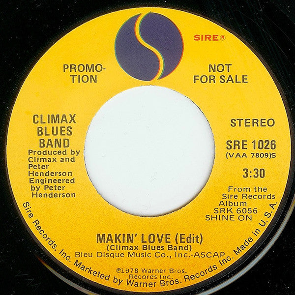 Climax Blues Band - Makin' Love (Edit) (7", 45 RPM, Promo, Stereo, Mono) (Very Good (VG))