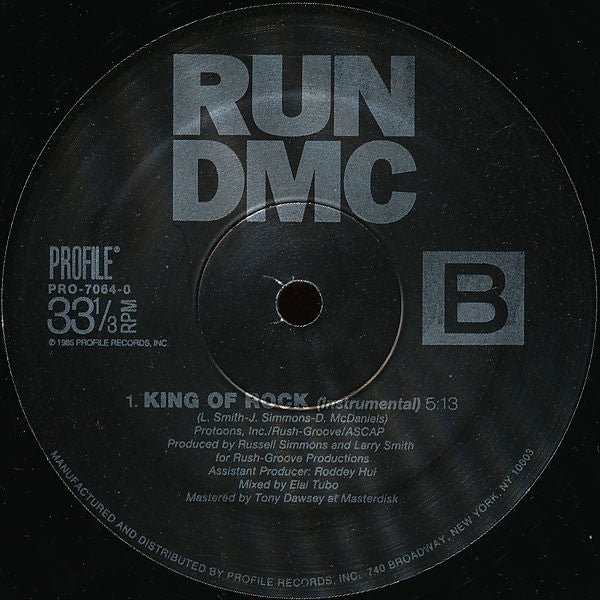 Run-DMC - King Of Rock (12", 33 ⅓ RPM, RE) (Good Plus (G+))
