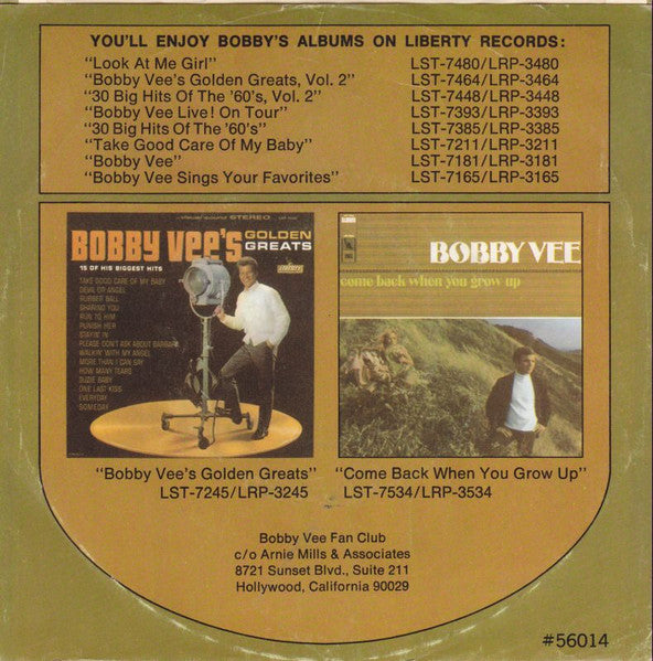 Bobby Vee - Maybe Just Today (7", 45 RPM, Single) (Very Good (VG))