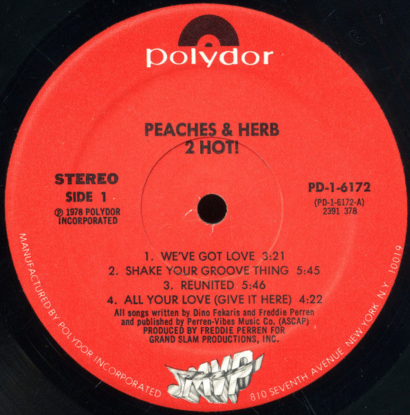 Peaches & Herb - 2 Hot! (LP, Album, Stereo) (Very Good (VG))