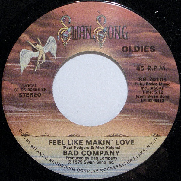 Bad Company - Feel Like Makin' Love (7", 45 RPM, Single, RE) (Good Plus (G+))