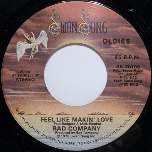 Bad Company - Feel Like Makin' Love (7", 45 RPM, Single, RE) (Good Plus (G+))
