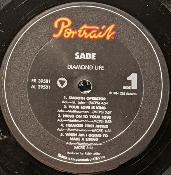 Sade - Diamond Life (LP, Album, Stereo) (Very Good (VG))