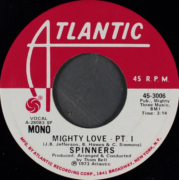 Spinners - Mighty Love (7", 45 RPM, Promo, Stereo, Mono) (Good Plus (G+))