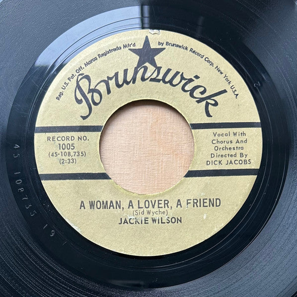 Jackie Wilson - (You Were Made For) All My Love / A Woman, A Lover, A Friend (7", 45 RPM, Single, Jukebox, RE) (Very Good (VG))