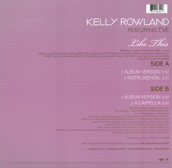 Kelly Rowland, Eve - Like This (12", 33 ⅓ RPM) (Very Good (VG))