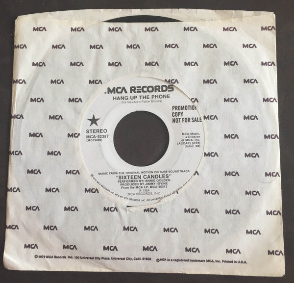 Annie Golden - Hang Up The Phone (7", 45 RPM, Promo, Stereo) (Very Good (VG))