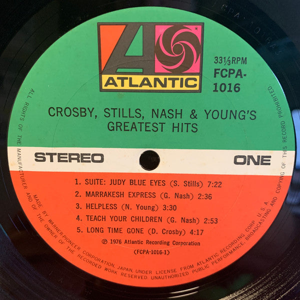 Crosby, Stills, Nash & Young - Crosby, Stills, Nash & Young's Greatest Hits (LP, Album, Comp, Club, Stereo) (Near Mint (NM or M-))