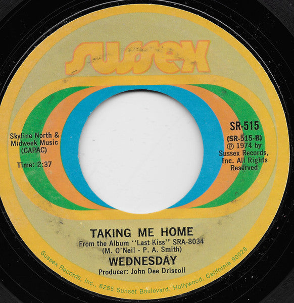 Wednesday - Teen Angel / Taking Me Home (7", 45 RPM, Single, Styrene) (Very Good (VG))