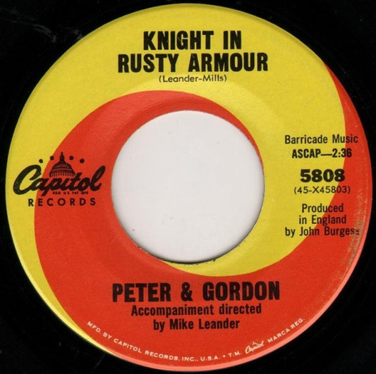 Peter & Gordon - Knight In Rusty Armour (7", 45 RPM, Single) (Very Good (VG))