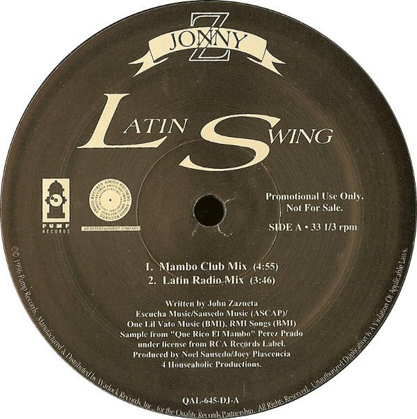 Jonny Z - Latin Swing (12", Maxi, Promo) (Very Good Plus (VG+))