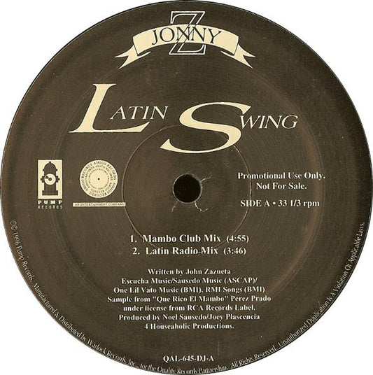 Jonny Z - Latin Swing (12", Maxi, Promo) (Very Good Plus (VG+))