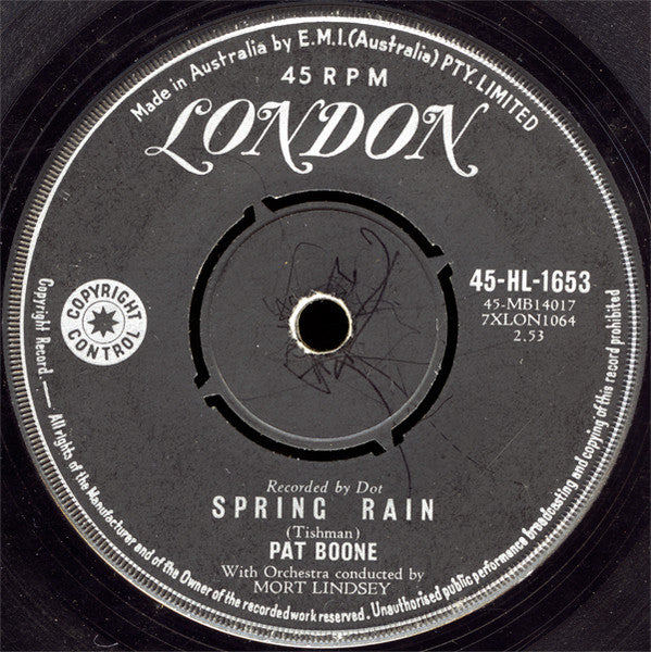 Pat Boone - Spring Rain (7", Single, 45 RPM) (Very Good (VG))