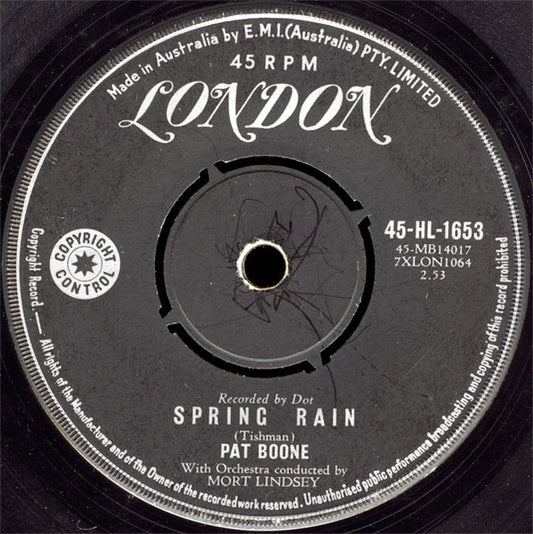 Pat Boone - Spring Rain (7", Single, 45 RPM) (Very Good (VG))