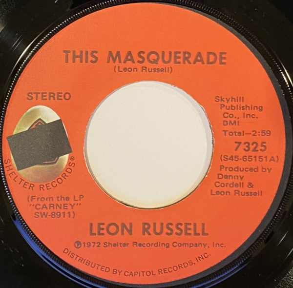 Leon Russell - Tight Rope / This Masquerade (7", 45 RPM, Single, Stereo) (Good Plus (G+))