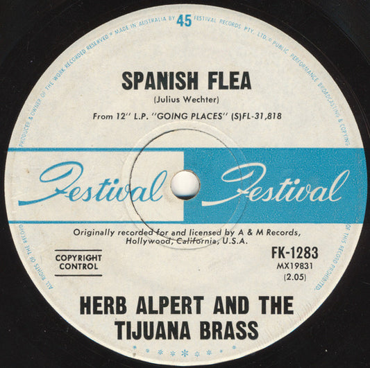 Herb Alpert & The Tijuana Brass - What Now My Love / Spanish Flea (7", 45 RPM, Single) (Very Good (VG))