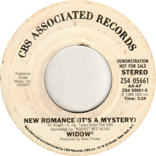 Widow - New Romance (It's A Mystery)  (7", 45 RPM, Single, Promo) (Very Good (VG))