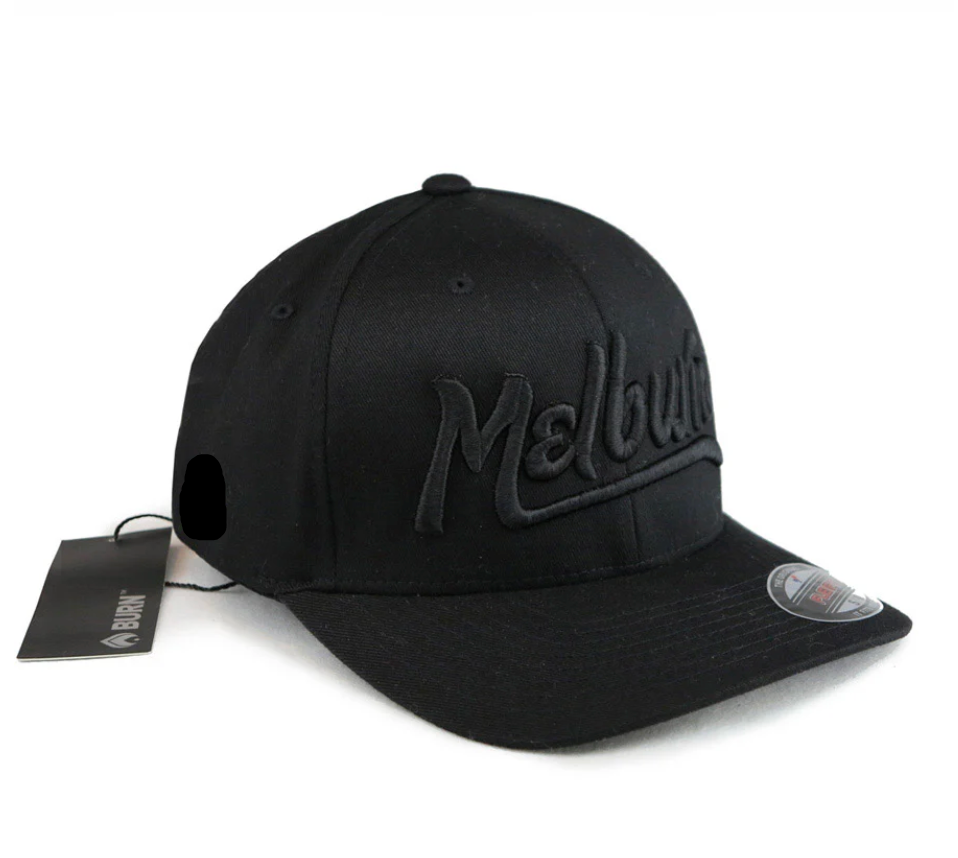 MELBURN FLEXFIT Black on Black Cap