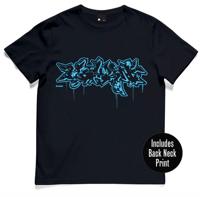 BURN - Black x Blue print (Front) T-shirt