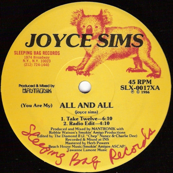Joyce Sims - (You Are My) All And All (12", 45 RPM) (Very Good Plus (VG+))