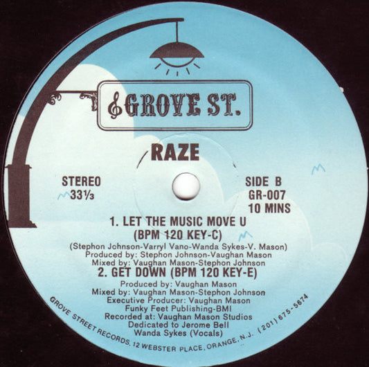 Raze - Let The Music Move U (12", 33 ⅓ RPM) (Very Good Plus (VG+))