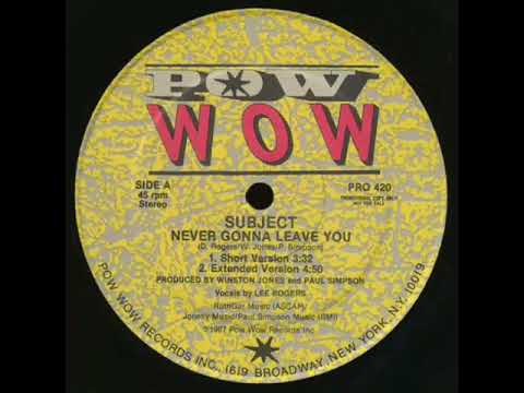 Subject - Never gonna leave you (1987).