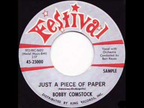 Bobby Comstock - Just A Piece Of Paper