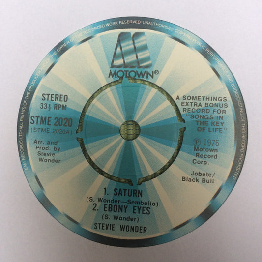 Stevie Wonder – A Somethings Extra Bonus Record "For Songs In The Key Of Life" 7"