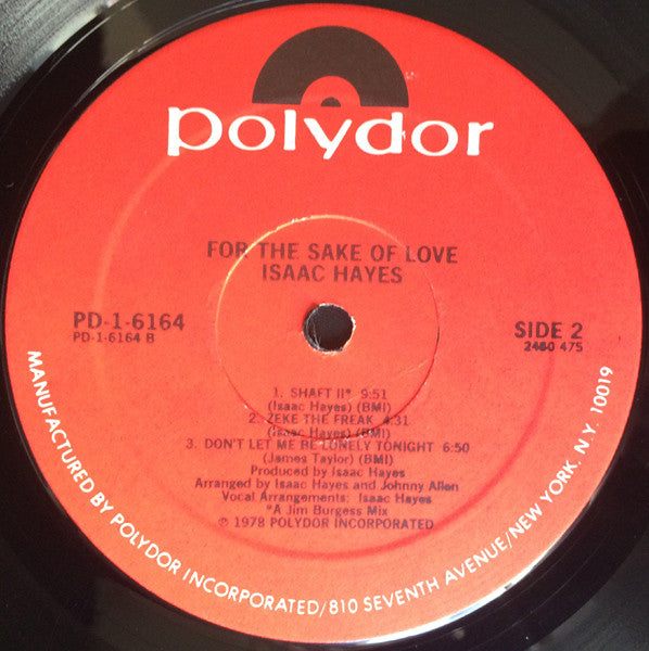 Isaac Hayes : For The Sake Of Love (LP, Album, PRC)