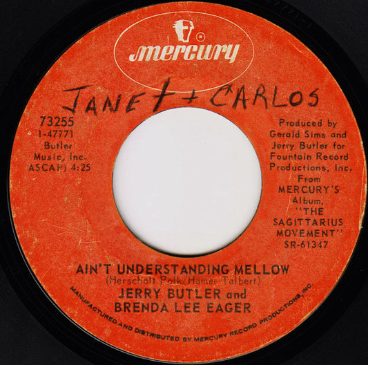 Jerry Butler And Brenda Lee Eager : Ain't Understanding Mellow (7", Single, Styrene, Phi)