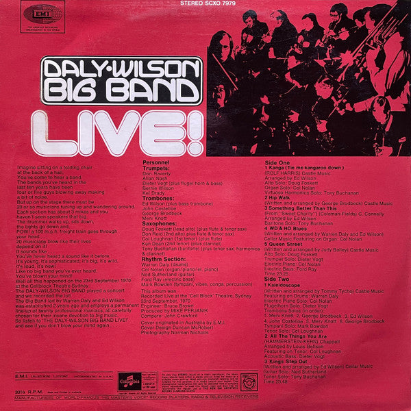 Daly-Wilson Big Band : Live! At The Cellblock (LP, Album)