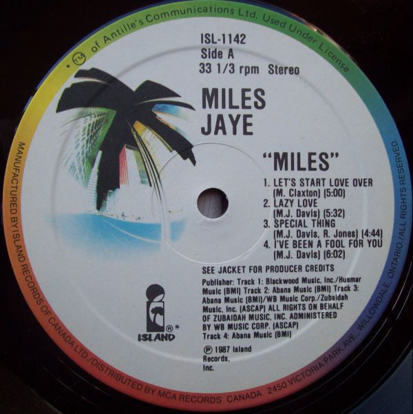 Miles Jaye : Miles (LP, Album)