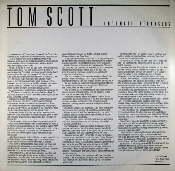 Tom Scott : Intimate Strangers (LP, Album, Ter)