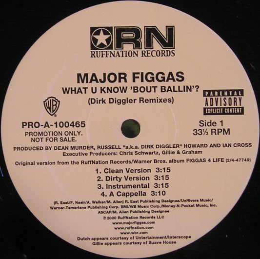 Major Figgas : What U Know 'Bout Ballin'? (12", Promo)