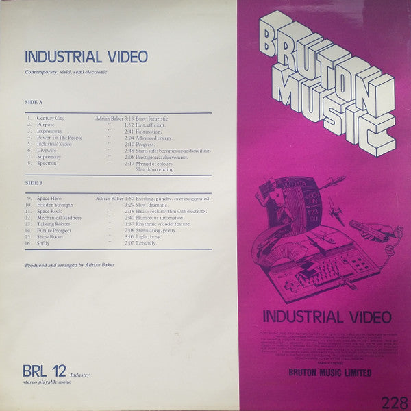 Adrian Baker : Industrial Video (LP)