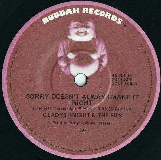 Gladys Knight And The Pips : Sorry Doesn't Always Make It Right (7", Single)