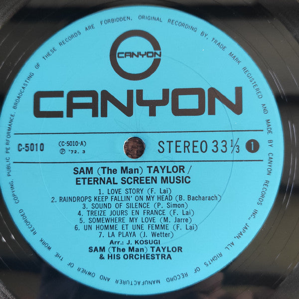 Sam Taylor (2) : Eternal Screen Music (LP)