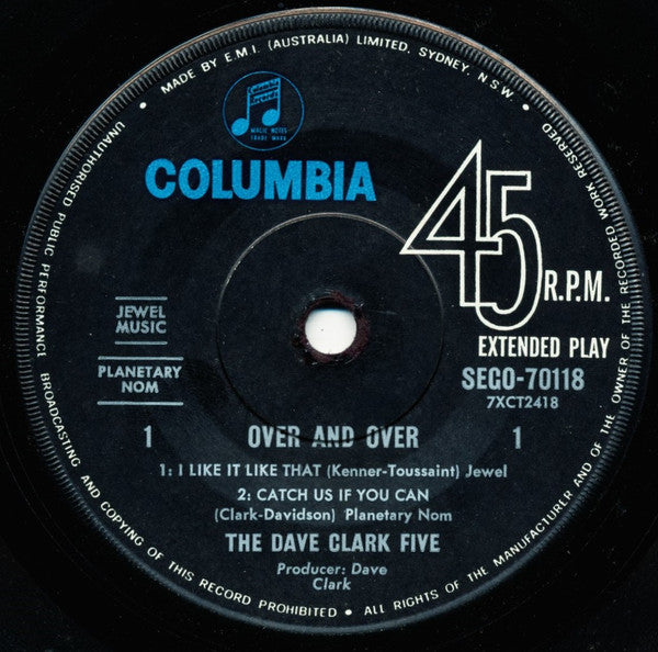 The Dave Clark Five : Over And Over (7", EP)